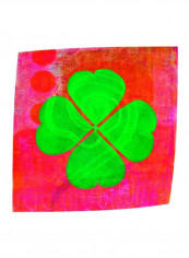 Shamrock Painting Pink/Red/Green 36x36inch