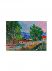 Tree Valley Canvas Wall Art multicolour 18 x 24inch