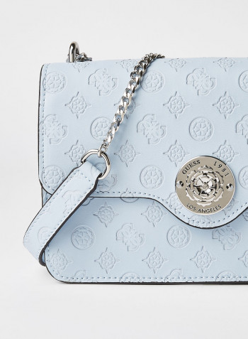 Dayane All-Over Logo Crossbody Bag Sky