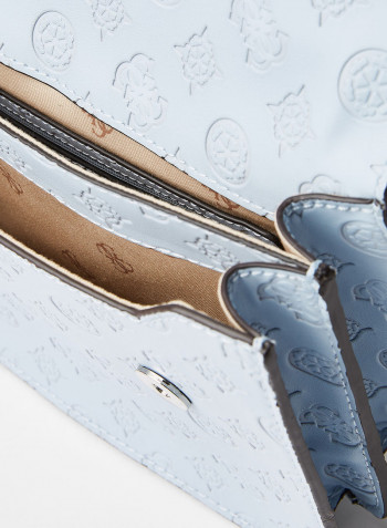 Dayane All-Over Logo Crossbody Bag Sky