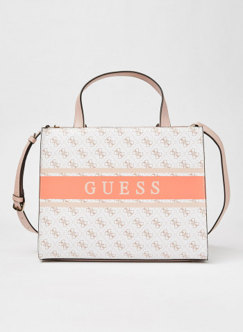Monique Small Tote White/Coral