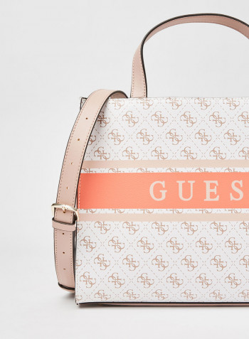 Monique Small Tote White/Coral