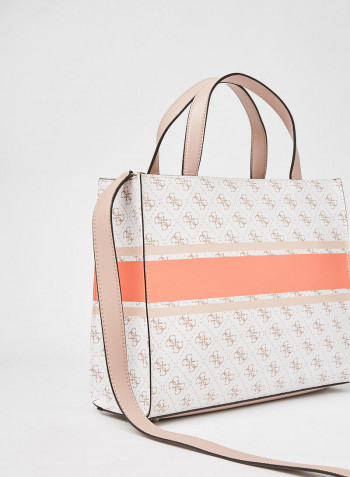 Monique Small Tote White/Coral