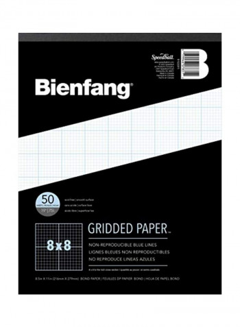 50-Piece Designer Grid Paper Set White/Blue