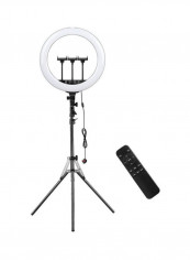 Bi-Colour Dimmable LED Ring Video Light Set White/Black