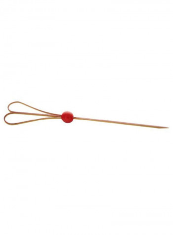 Natural Bamboo Picks Appetizer Skewers Beige/Red 5.9inch