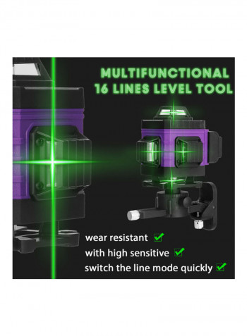 Multi Functional 16 Line Laser Level Set Multicolour