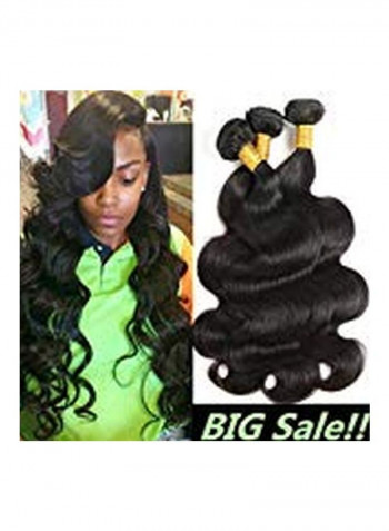 3-Piece Wavy Hair Extensions Black