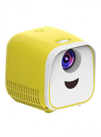 Portable LED Video Projector With Remote Control Set Yellow/White