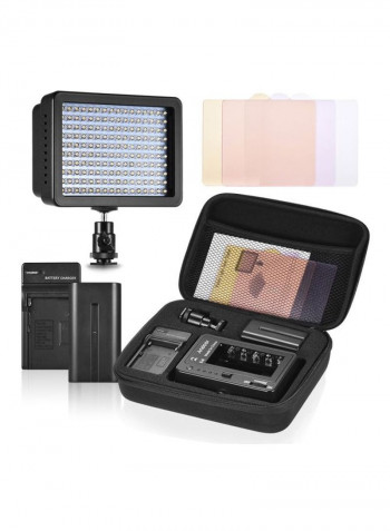 LED Video Camera Light Kit 13.3x9.3x4.2centimeter Black/White