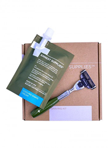 Shaving Box Kit Green/Silver