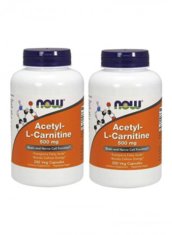 Pack Of 2 Acetyl L-Carnitine - 200 Veg Capsules