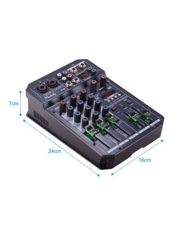 T4 Portable 4-Channel Sound Card Mixing Console Audio Mixer With Bluetooth Connection