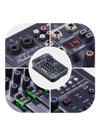 T4 Portable 4-Channel Sound Card Mixing Console Audio Mixer With Bluetooth Connection