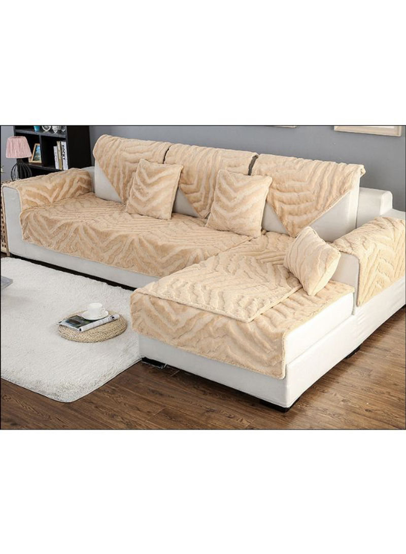 Modern Style Anti-Slip Sofa Slipcover Beige