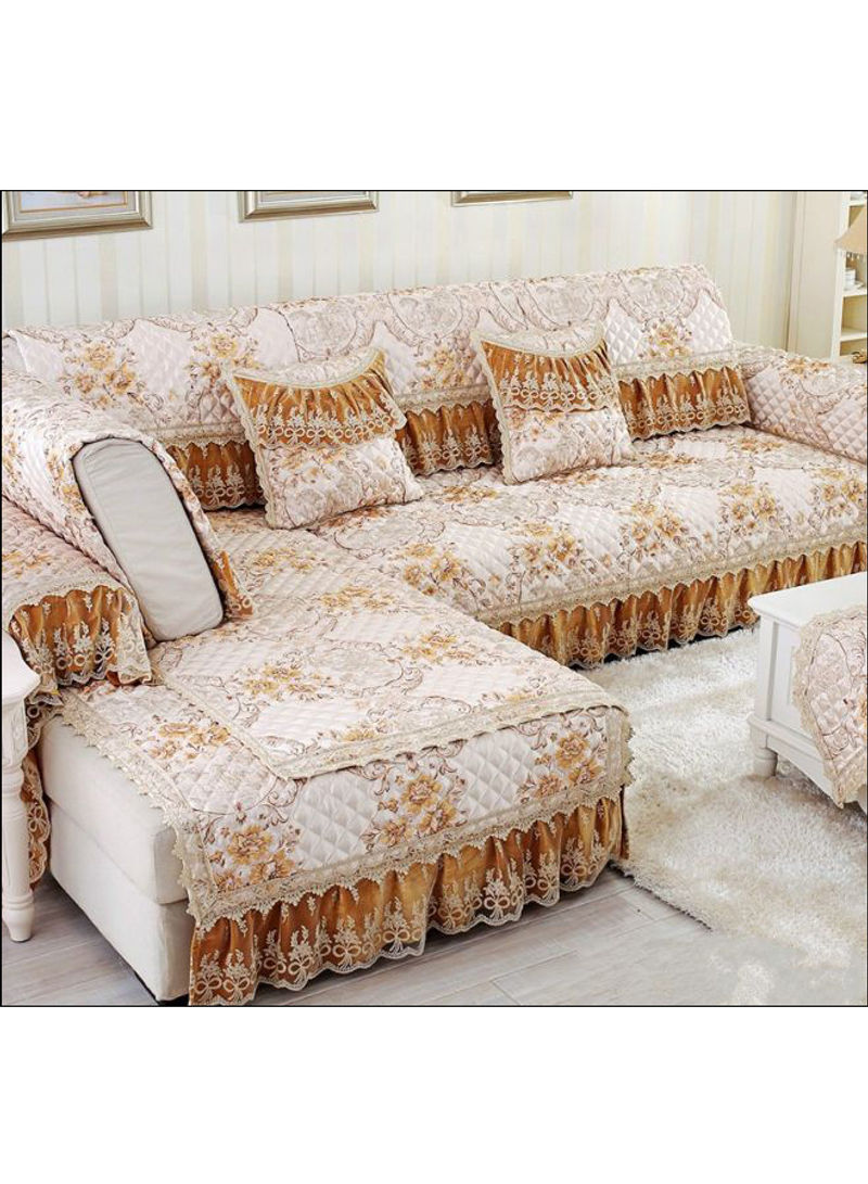 Non-Slip Lace Patchwork Sofa Slipcover Multicolour