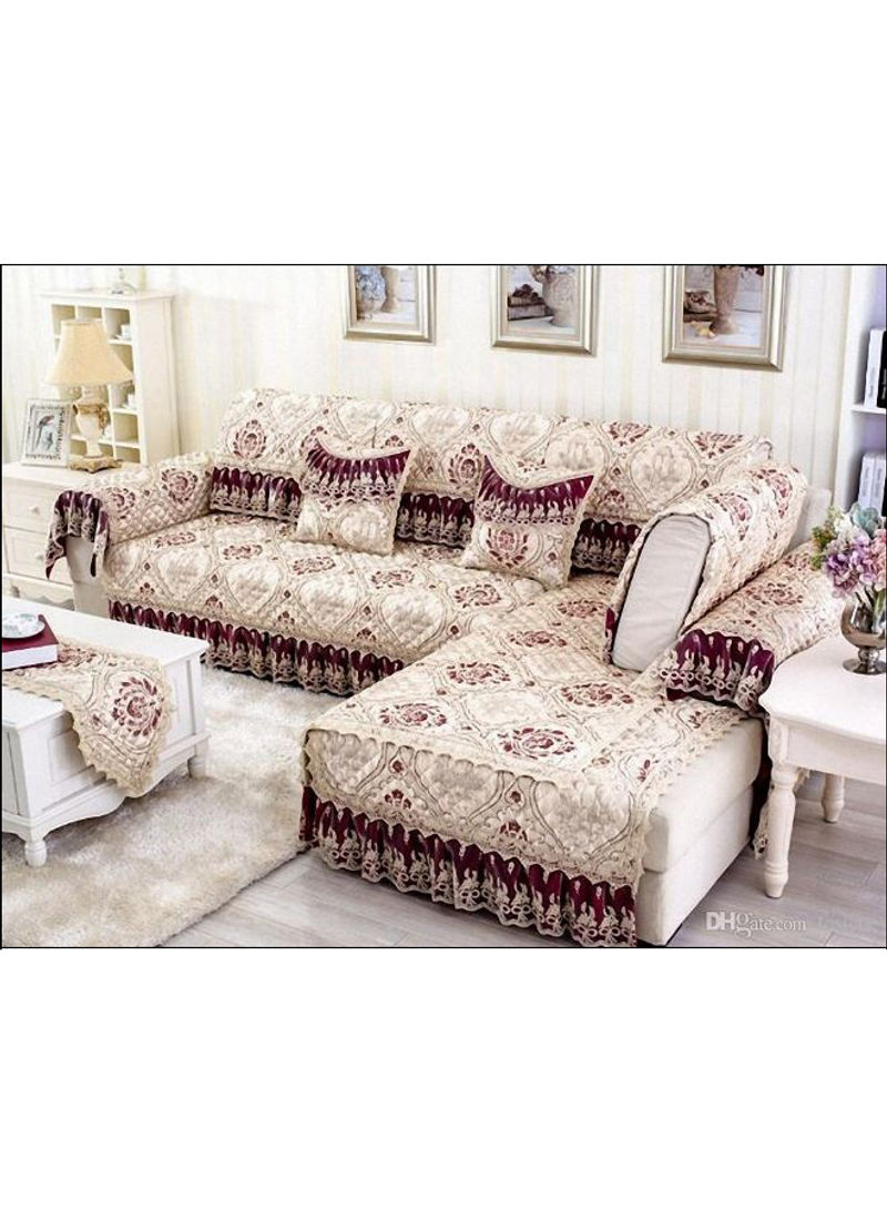Soft Patchwork Sofa Slipcover Red/Beige