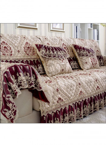Soft Patchwork Sofa Slipcover Red/Beige