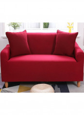 Solid Pattern Sofa Slipcover Red 235-300centimeter