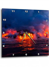 Clouds And Fire Printed Wall Clock Multicolour 13x13x0.1inch