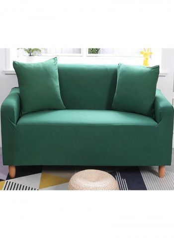 Simple Solid Full Covered Antislip Sofa Slipcover Green 235 - 300centimeter
