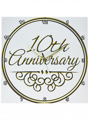 10th Wedding Anniversary Wall Clock Multicolour 13x13inch