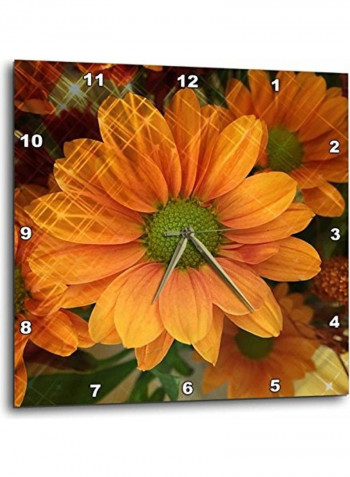 Flower Themed Wall Clock Multicolour