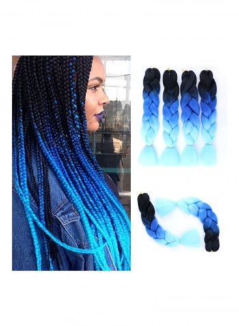 4-Piece Braiding Hair Extension Set Blue 24inch