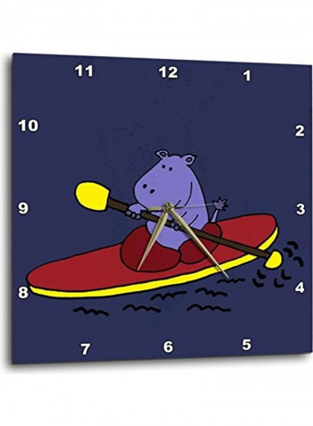 Hippo Kayakingin Printed Analog Wall Clock Multicolour 13x13x0.1inch