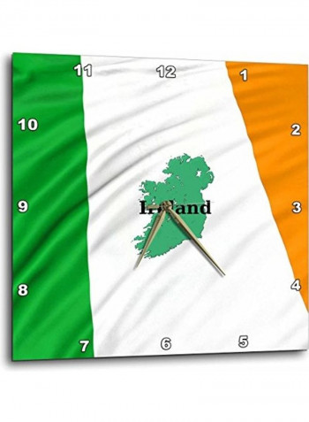 Irish Flag Design Wall Clock Multicolour 13 X 13inch