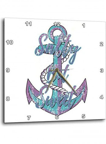 Printed Analog Wall Clock White/Purple/Green