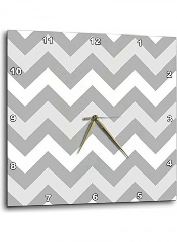 Zig Zag Pattern Wall Clock Gray/White 13x13inch