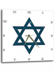 Printed Analog Wall Clock White/Blue 13x13x0.1inch