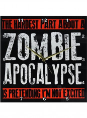 Zombie Apocalypse Printed Wall Clock Multicolour 13 x 13inch
