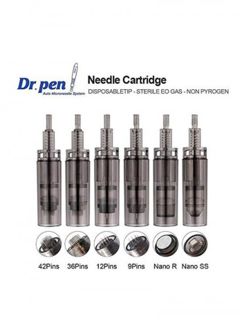 Pack Of 50 Replacement 42-Pin Needle Cartridge For Dr Pen A7 Micro Needle System Silver