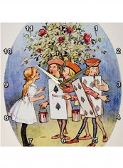 Painting The Roses Red Vintage AliceIn Wonderland Wall Clock Multicolour 13 X 13inch