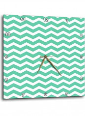 Chevron Zig Zag Pattern Aka Trendy Turquoise Teal Wall Clock Multicolour 15x15inch
