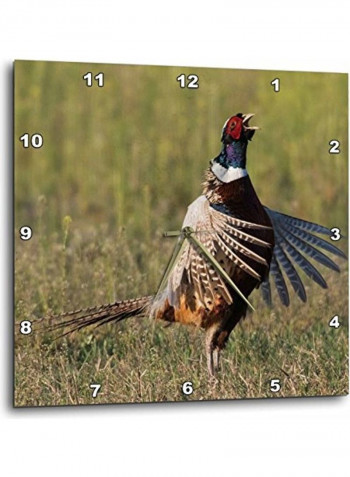Hen Printed Wall Clock Multicolour 13x13x0.1inch