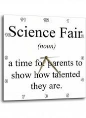Science Fair Noun Wall Clock Multicolour 13x13inch