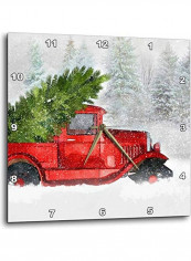 Truck Printed Analog Wall Clock Multicolour 13x13x0.1inch