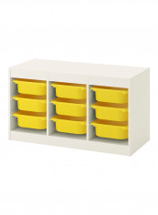 Storage Combination With Boxes White/Yellow 99x44x56centimeter