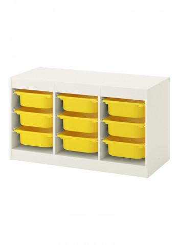 Storage Combination With Boxes White/Yellow 99x44x56centimeter