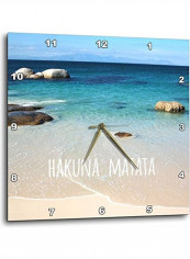 Hakuna Matata On Beautiful Beach Wall Clock Multicolour 13x13inch