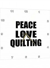 Peace Love And Quilting Wall Clock Multicolour 15x15inch