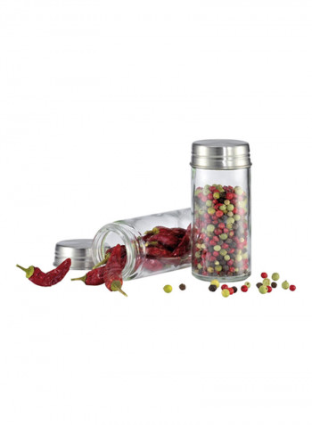 16-Piece Spice Rack Set Silver/Beige