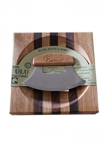 Cutting Board With Chopper Brown 8x7.9x1.5inch