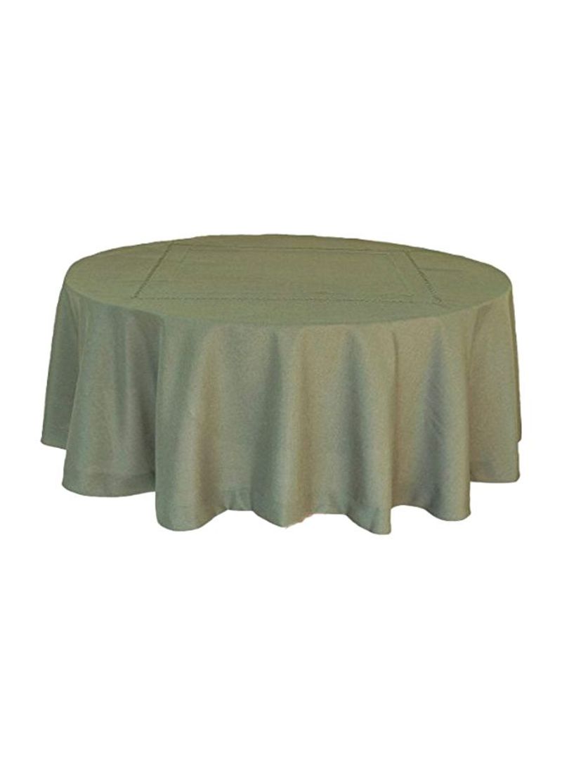 Double Hemstitch Round Tablecloth Green 70inch