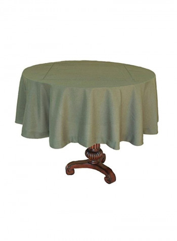 Double Hemstitch Round Tablecloth Green 70inch