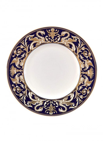 Gold Accent Salad Plate White/Gold/Blue 9inch
