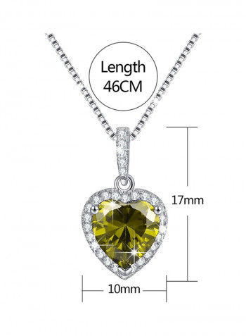 Heart Necklace Created August Birthstone Created Peridot Gold Plated Pendant